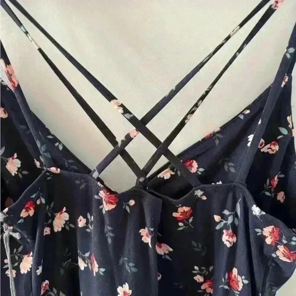 NINE BRITTON Willow Brushed Maxi Dress ~ L ~ Navy Floral ~ NWT! - Picture 6 of 9